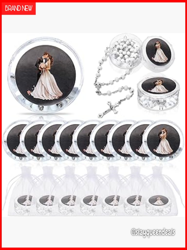 24 Pcs Nuestro Boda Rosary Beads Necklace Catholic Wedding Gift